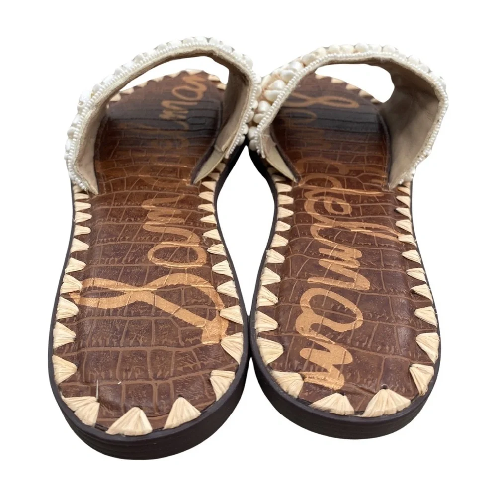 Sam Edelman Gale Shell Slide Sandal in Natural Ivory Size 7.5 NWOT